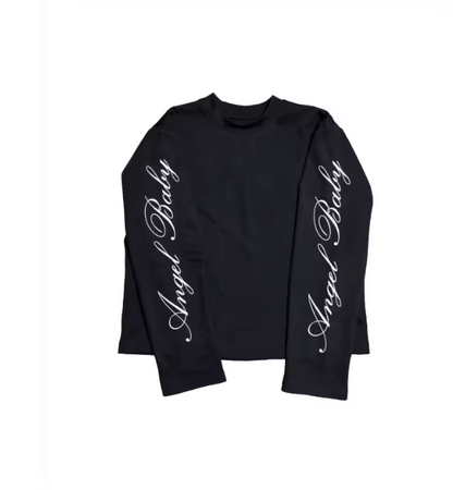 New Y2K Dark Style Letter Print Long Sleeve T Shirt