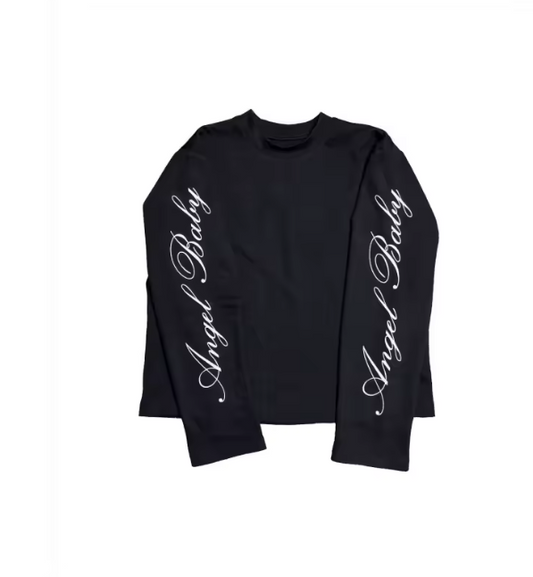 New Y2K Dark Style Letter Print Long Sleeve T Shirt