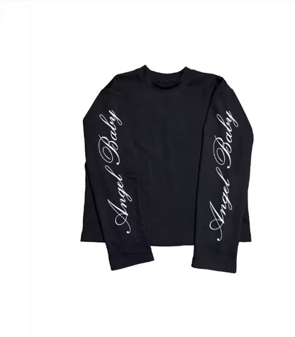 New Y2K Dark Style Letter Print Long Sleeve T Shirt